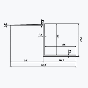 TEMPOLISTEL® B106 Hullfugeprofil for gipsplate BA 25 - Bilde 2