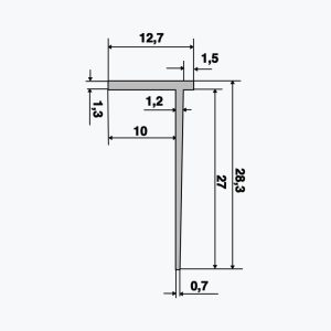 TEMPOLISTEL® B117 Avslutningsprofil for skillevegg - Bilde 2