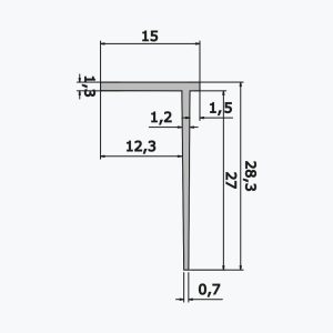 TEMPOLISTEL® A110 Avslutningsprofil for skillevegg - Bilde 2