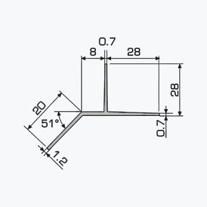 TEMPOLISTEL® A127 Bunnprofil for skillevegg - Bilde 2