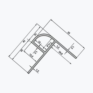 TEMPOLISTEL® A133 Avrundet beskyttelsesprofil for skillevegg - Bilde 2
