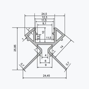 TEMPOLISTEL® A138 LED-profil for skilleveggstopp - Bilde 2