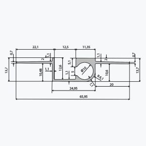 TEMPOLISTEL® B109 Galleriskinne-profil for skillevegg - Bilde 2