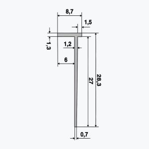 TEMPOLISTEL® B118 Avslutningsprofil BA6-skillevegg - Bilde 2
