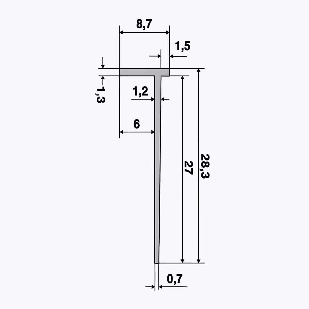 TEMPOLISTEL® B118 Avslutningsprofil BA6-skillevegg - Bilde 2