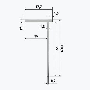 TEMPOLISTEL® B119 Avslutningsprofil for gipsvegg BA15 - Bilde 2