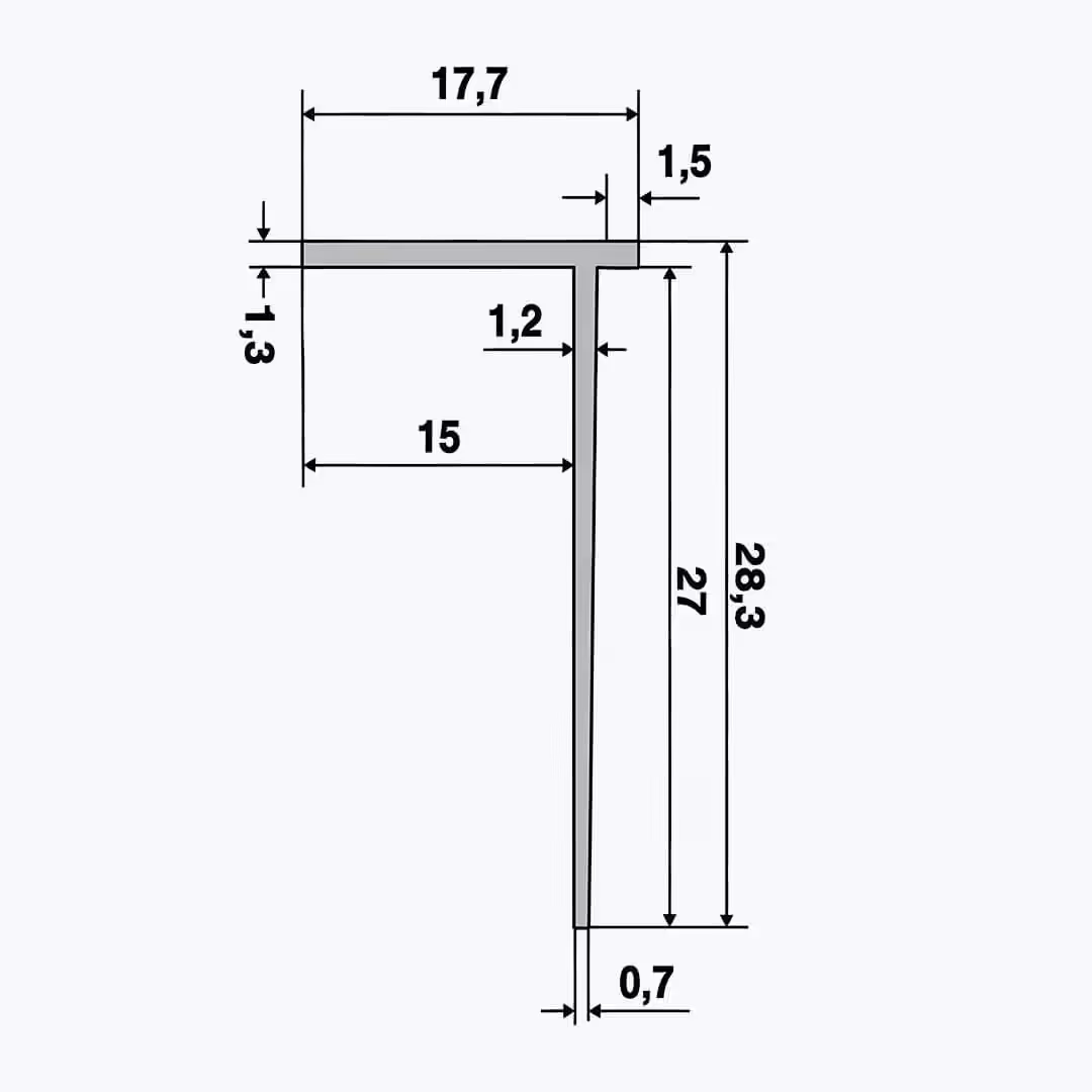 TEMPOLISTEL® B119 Avslutningsprofil for gipsvegg BA15 - Bilde 2